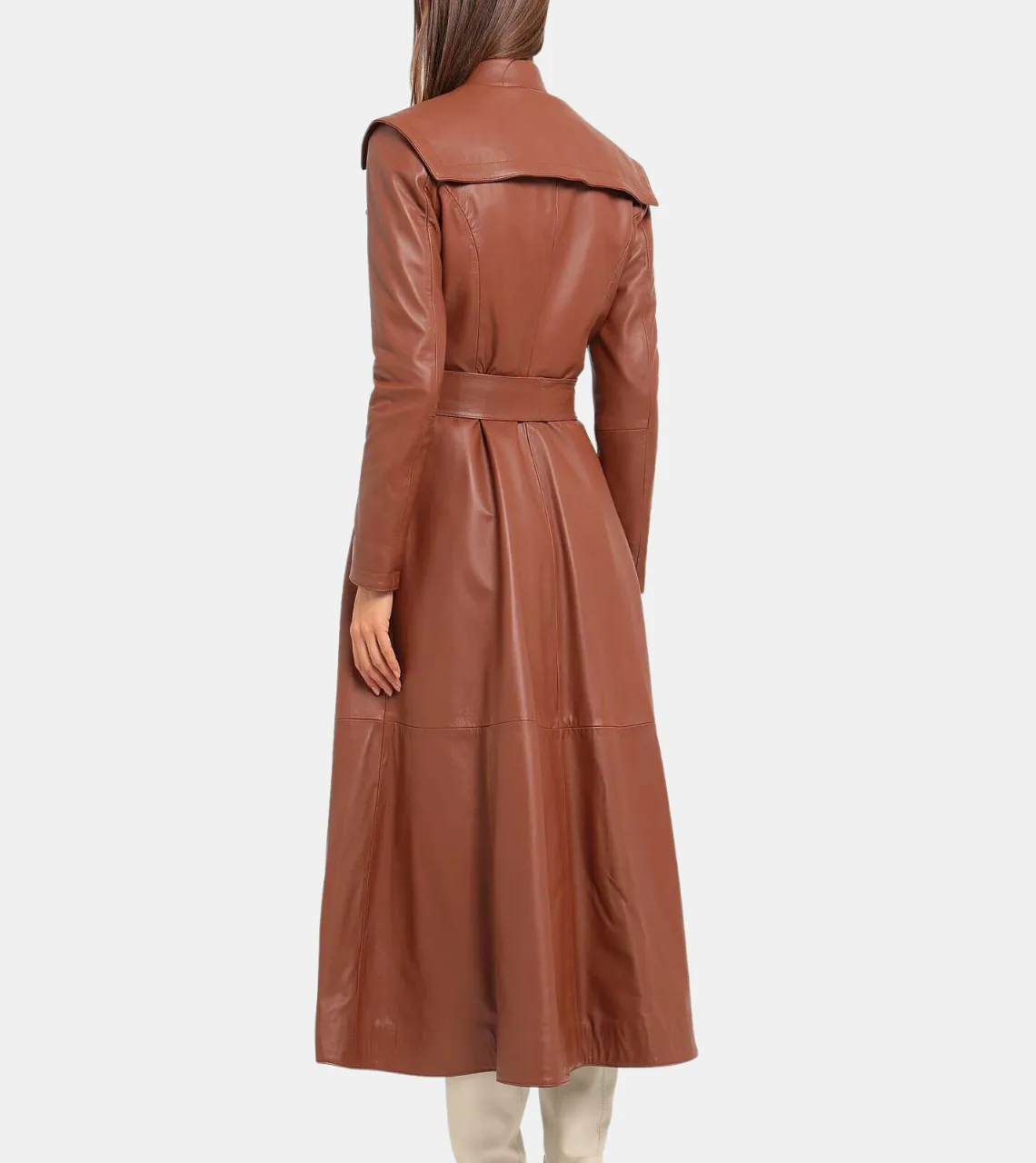 Aleide Women's Brown Leather Coat