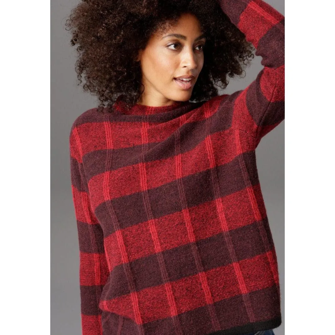 Aniston Selected Red Check Knit Jumper