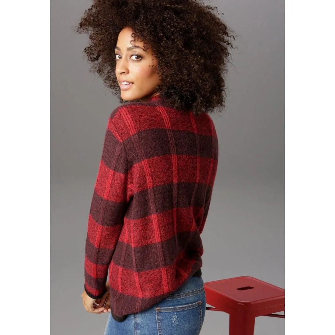 Aniston Selected Red Check Knit Jumper