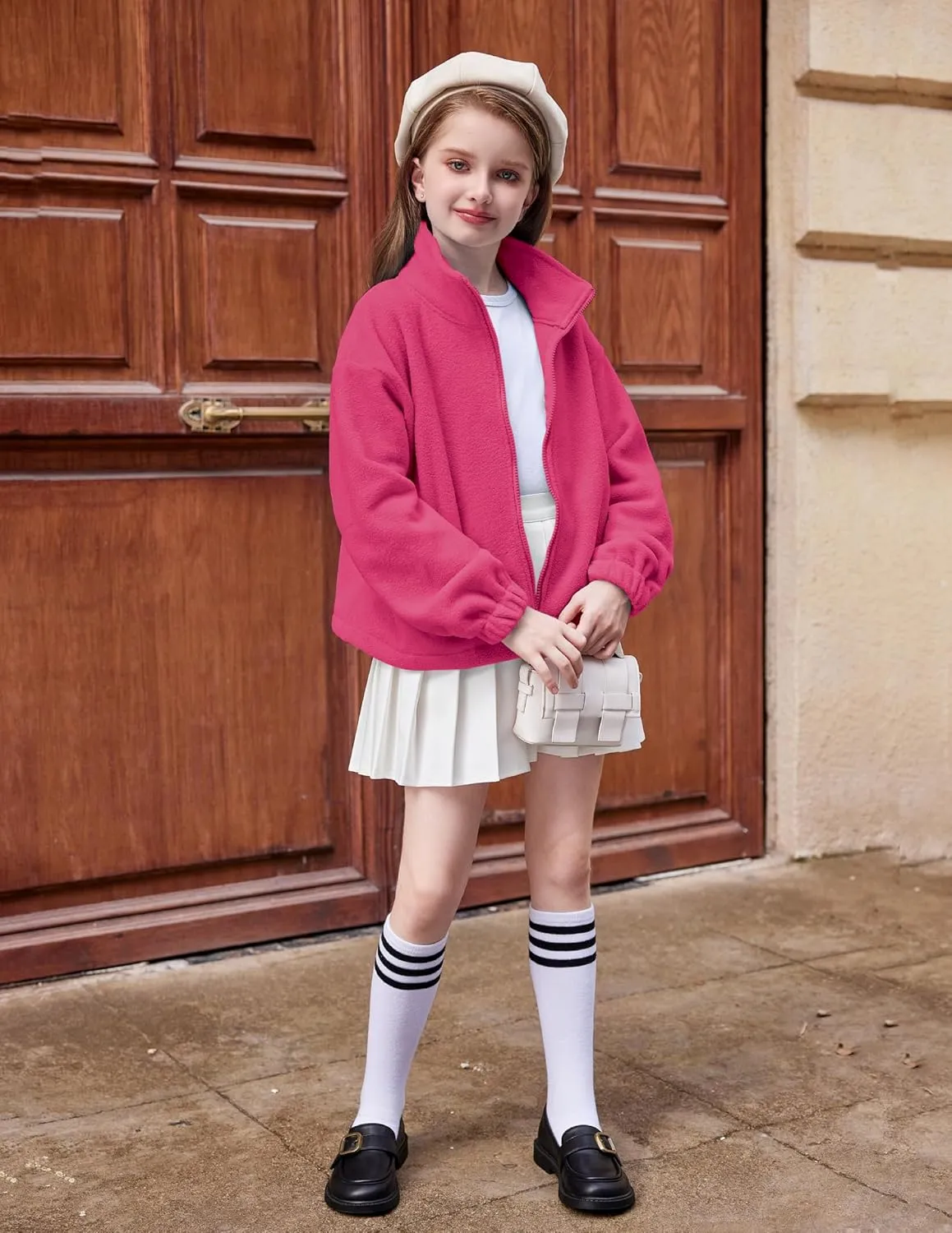 Arshiner Girls Zip Up Fleece Jacket Fall Winter Sherpa Sweatshirts