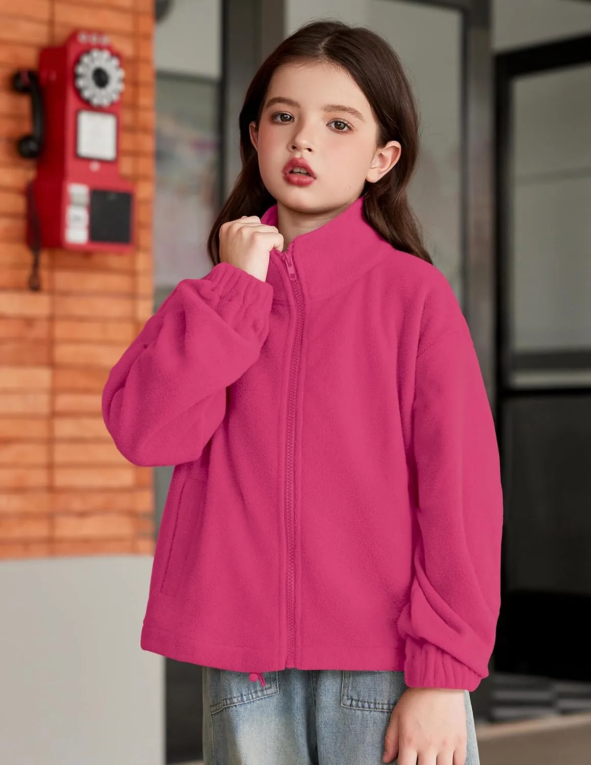 Arshiner Girls Zip Up Fleece Jacket Fall Winter Sherpa Sweatshirts