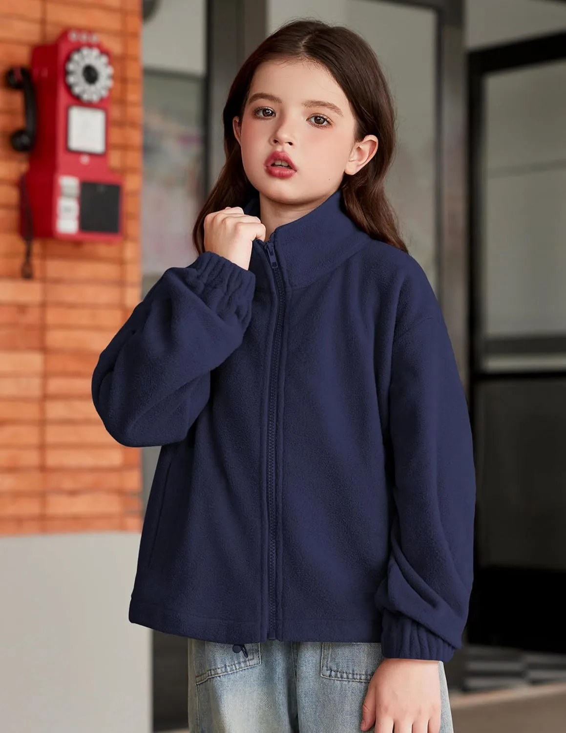 Arshiner Girls Zip Up Fleece Jacket Fall Winter Sherpa Sweatshirts