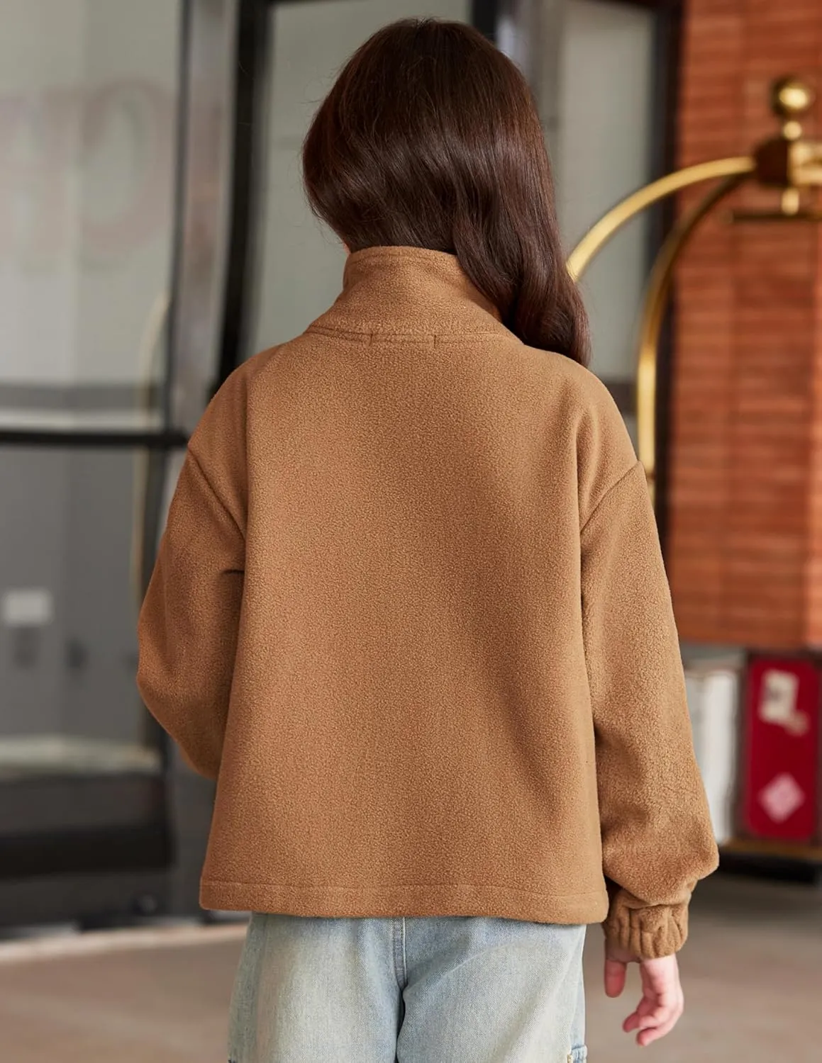 Arshiner Girls Zip Up Fleece Jacket Fall Winter Sherpa Sweatshirts