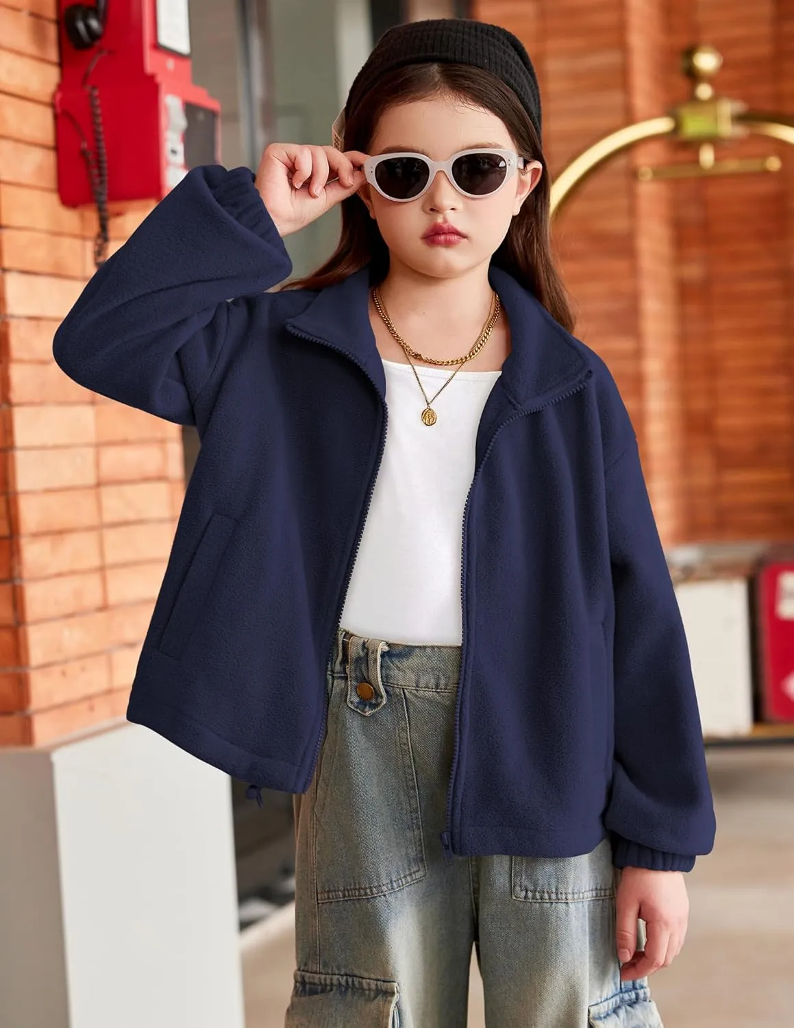 Arshiner Girls Zip Up Fleece Jacket Fall Winter Sherpa Sweatshirts