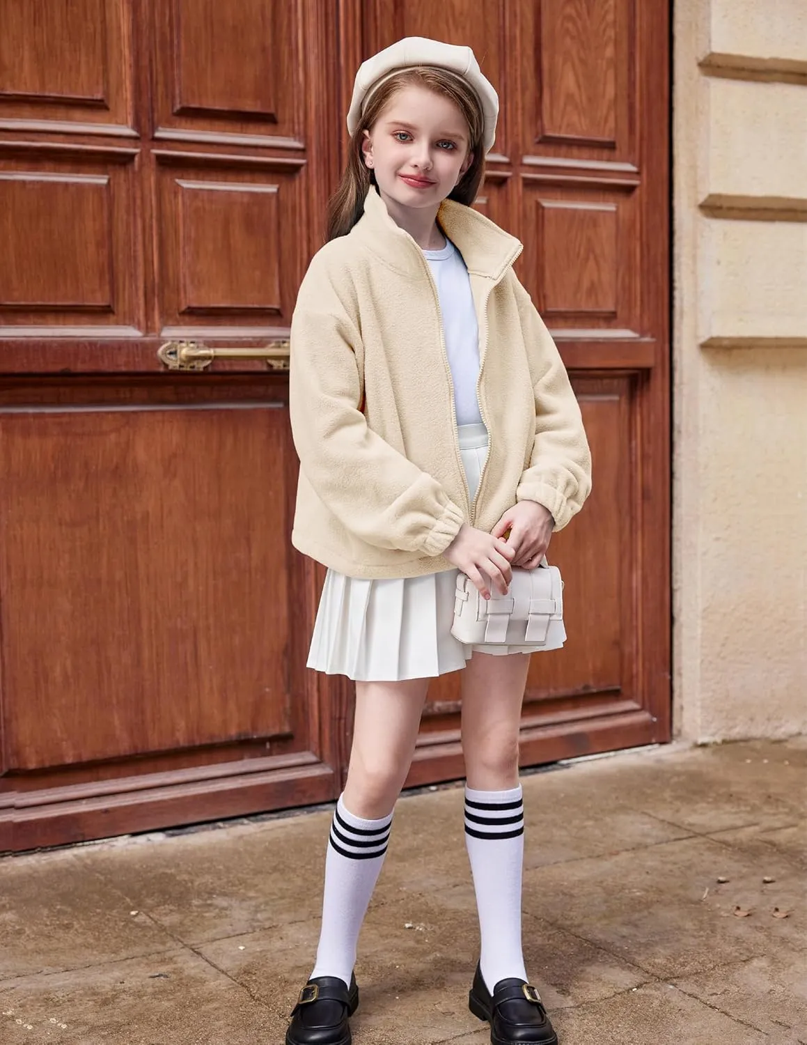 Arshiner Girls Zip Up Fleece Jacket Fall Winter Sherpa Sweatshirts