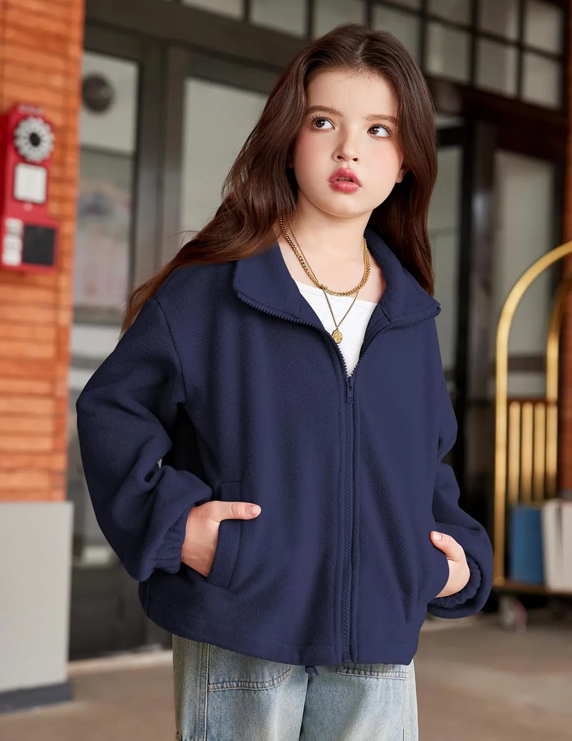 Arshiner Girls Zip Up Fleece Jacket Fall Winter Sherpa Sweatshirts
