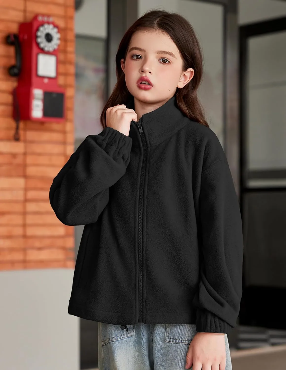Arshiner Girls Zip Up Fleece Jacket Fall Winter Sherpa Sweatshirts