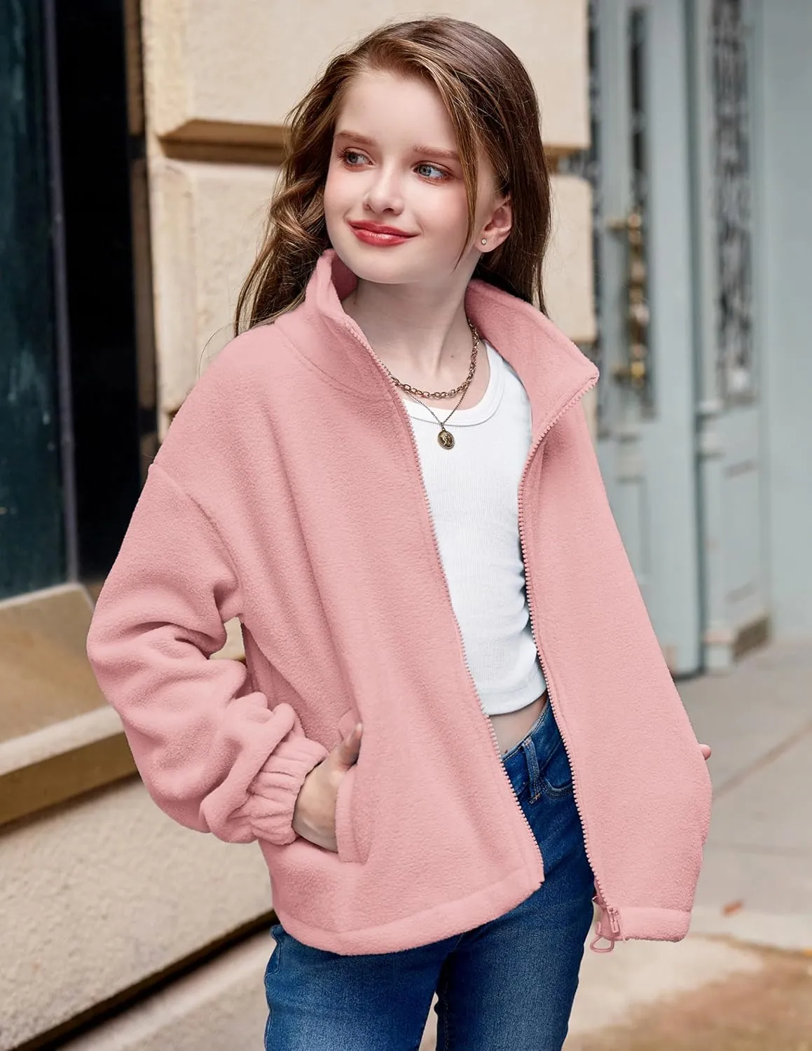 Arshiner Girls Zip Up Fleece Jacket Fall Winter Sherpa Sweatshirts