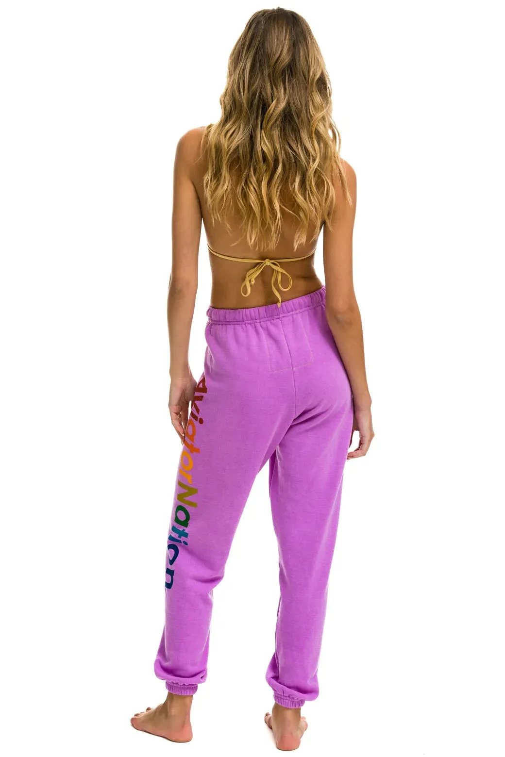 Aviator Nation Venice Logo Sweatpants in Neon Purple