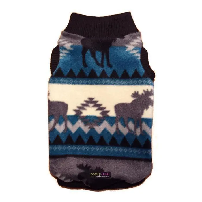 Aztec Polar Fleece Sleeveless Mock Dog Sweatshirt