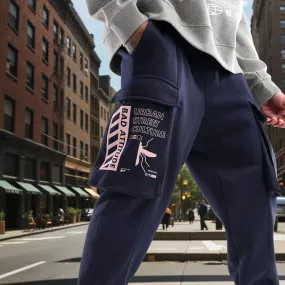 Bad Attitude Fleece Jogger in Navy
