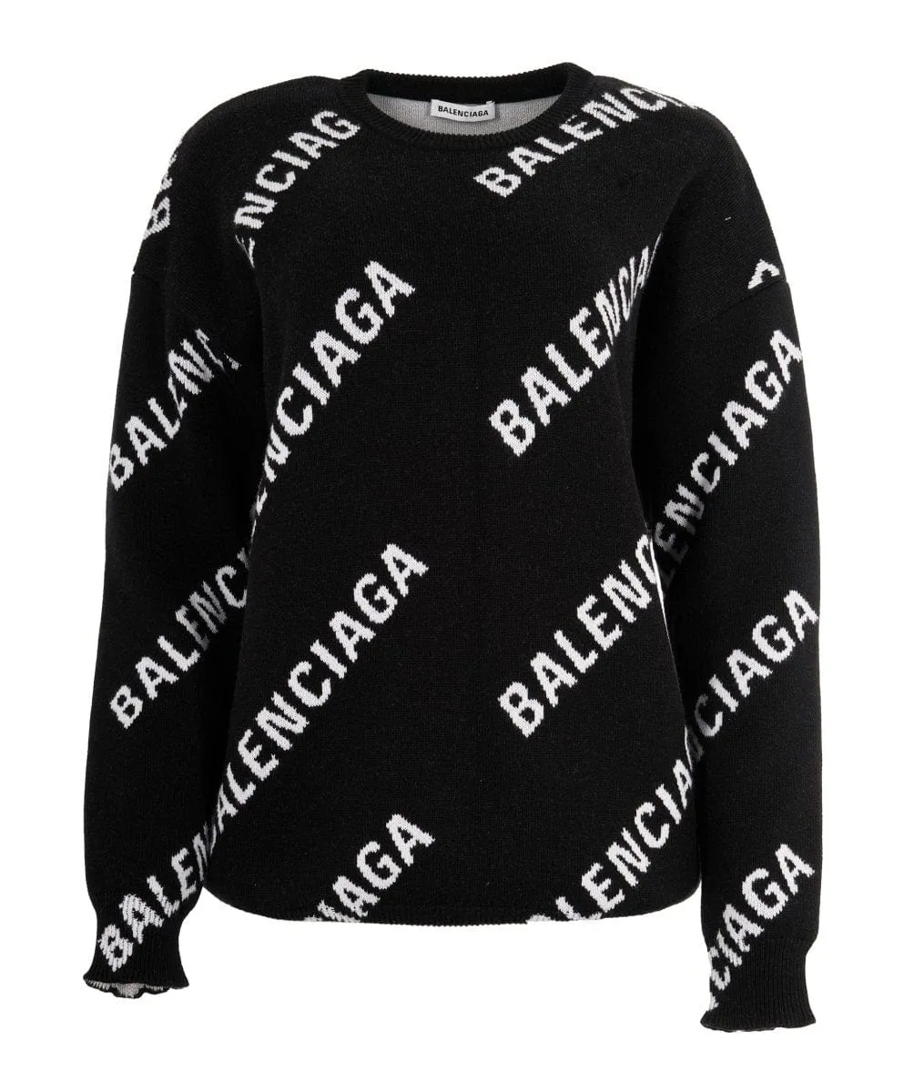 Balenciaga black & white logo jumper - AJC0474