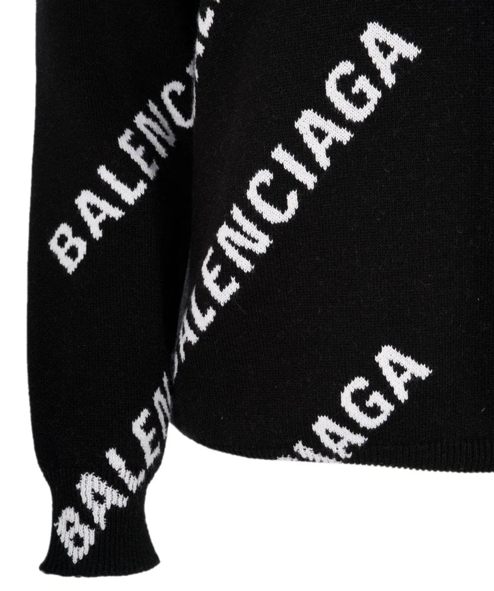 Balenciaga black & white logo jumper - AJC0474