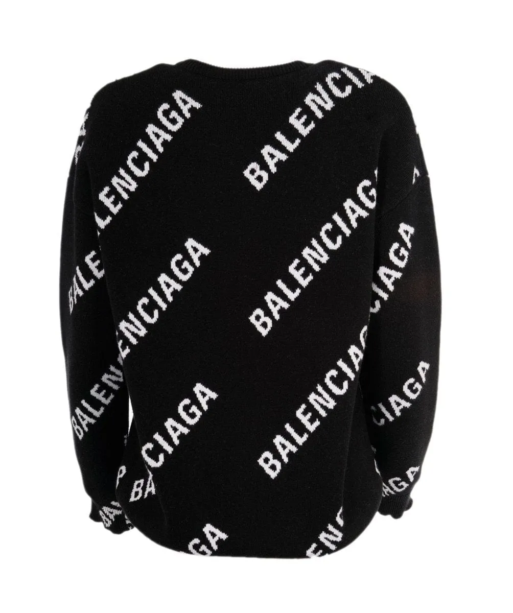 Balenciaga black & white logo jumper - AJC0474