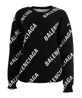 Balenciaga black & white logo jumper - AJC0474