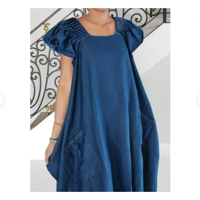 Balloon Maxi Dress - Denim