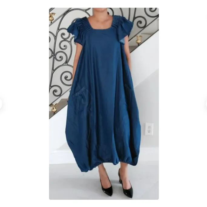Balloon Maxi Dress - Denim