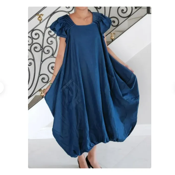 Balloon Maxi Dress - Denim