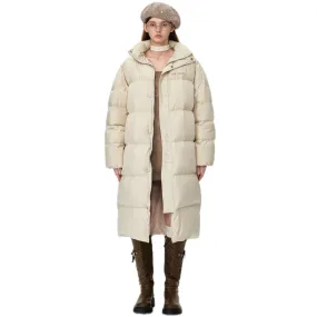 Bear Down Long Puffer Jacket In Khaki