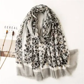 Black Fish Scale Cotton Voile Scarf Gypsy hair Wrap