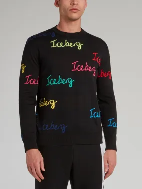 Black Logo Knitted Top