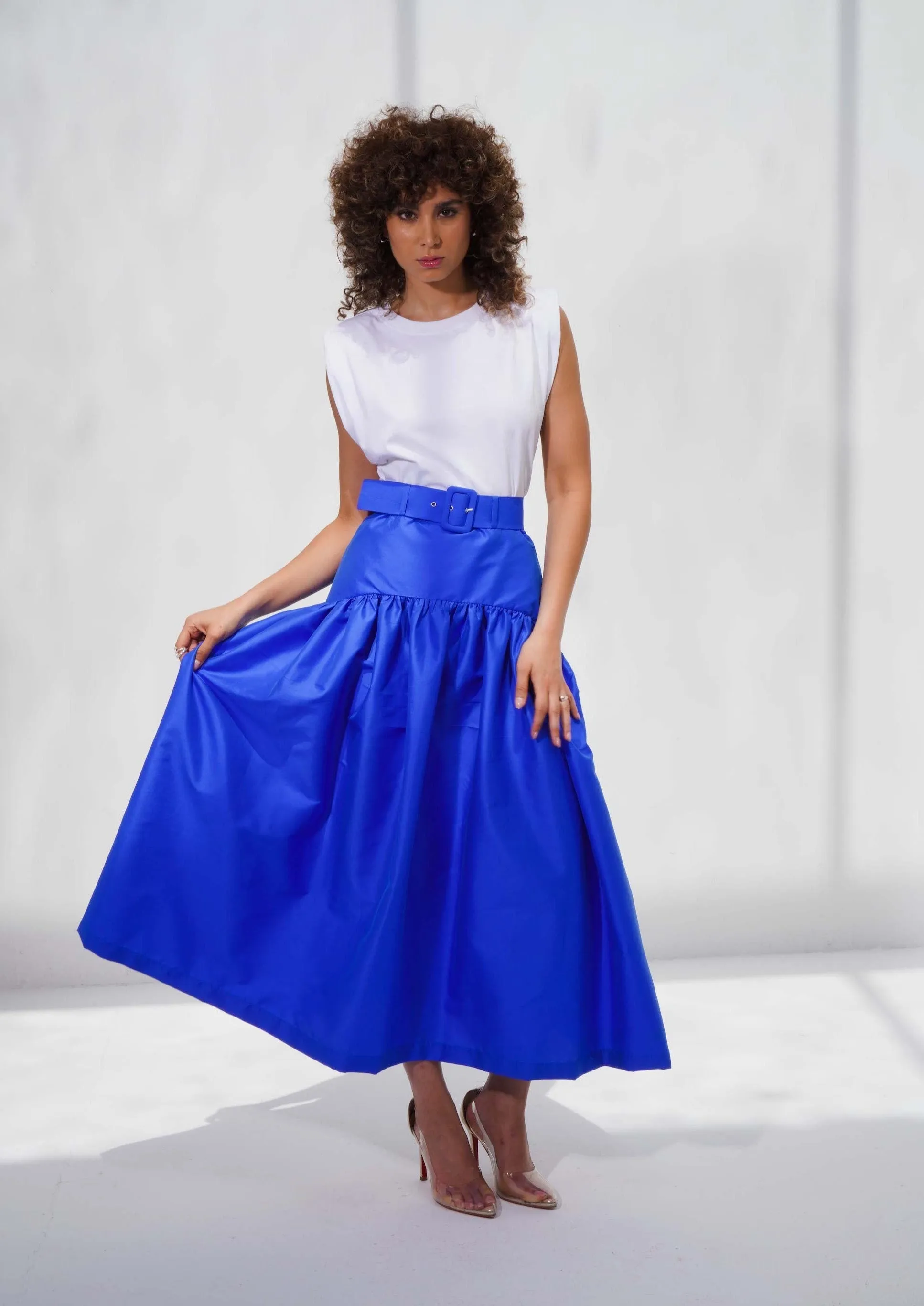 Blue Silk Skirt