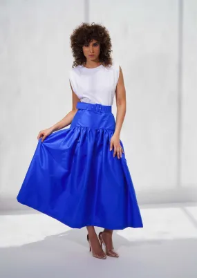 Blue Silk Skirt