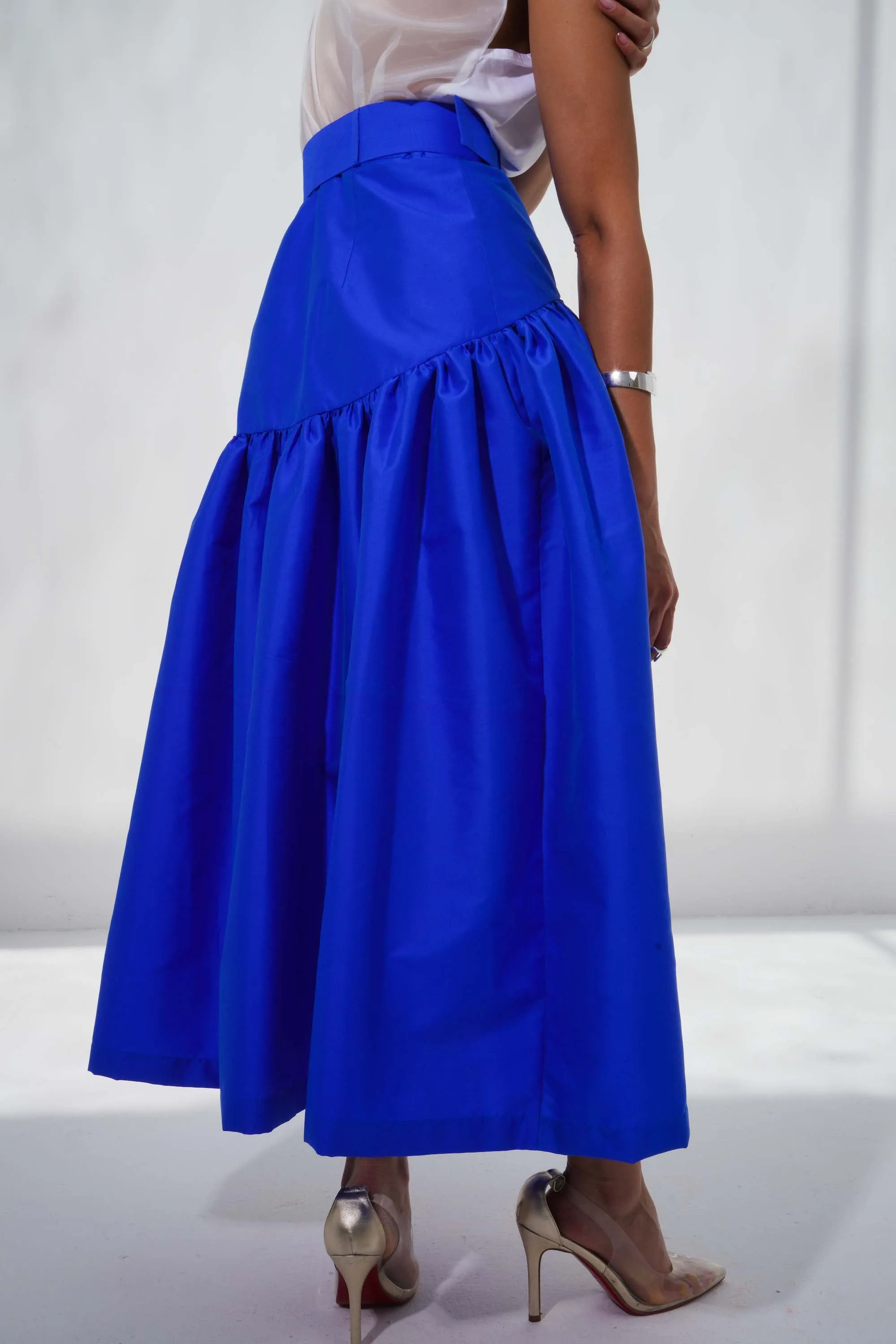 Blue Silk Skirt