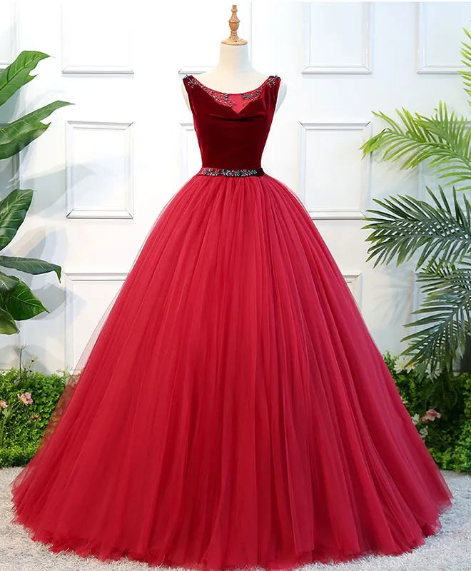 Blue Tulle Long Prom Dress, Blue Tulle Evening Dress