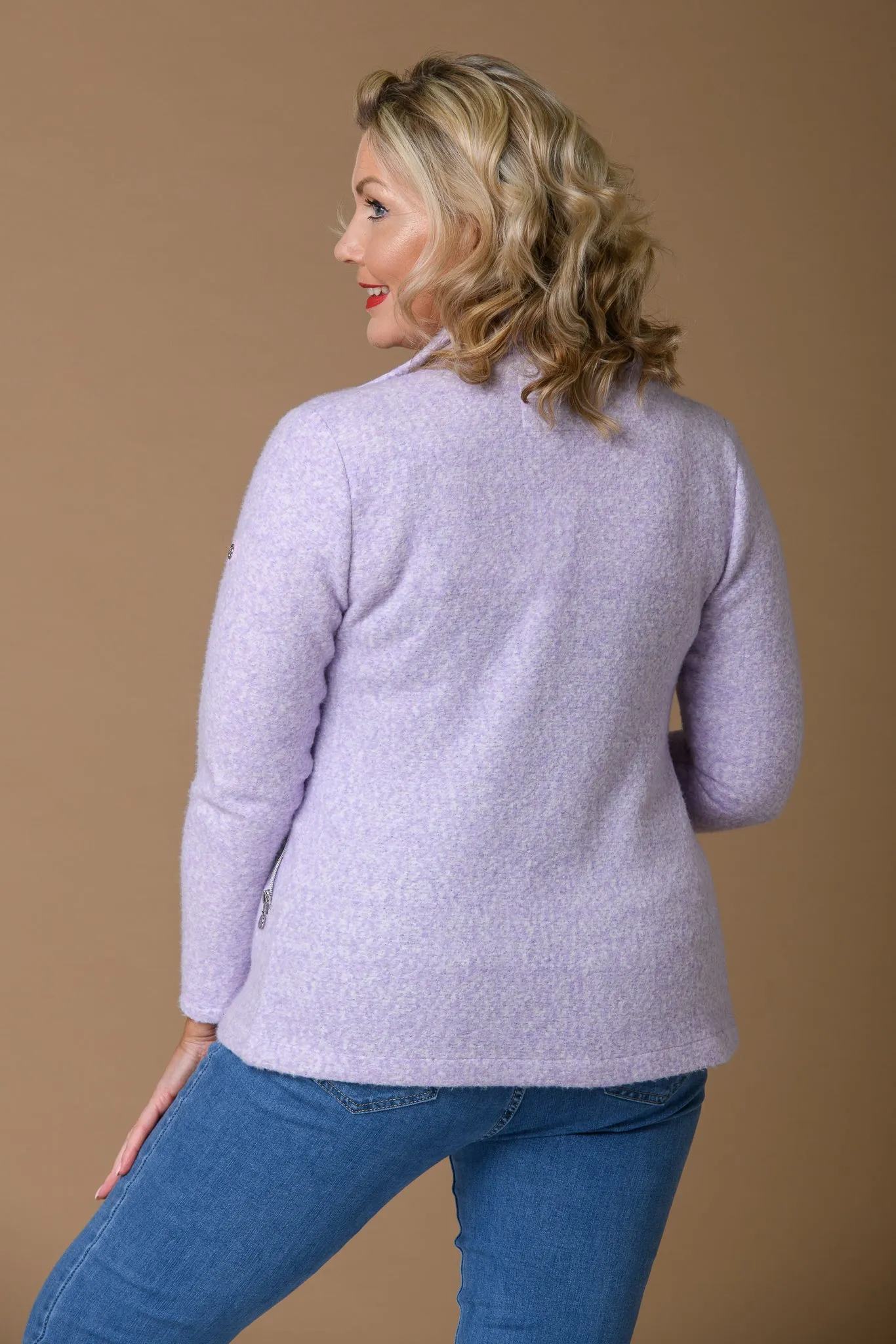 Boucle Zipped Jacket - Lilac