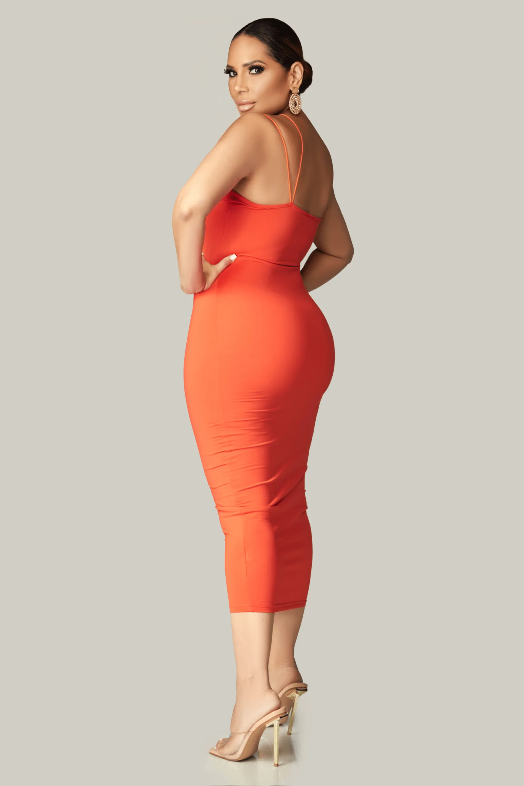 Brooks Sexy Asymmetrical Bodycon Midi Dress