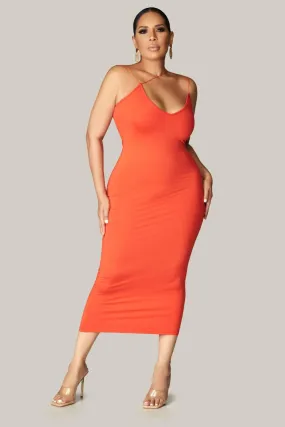 Brooks Sexy Asymmetrical Bodycon Midi Dress