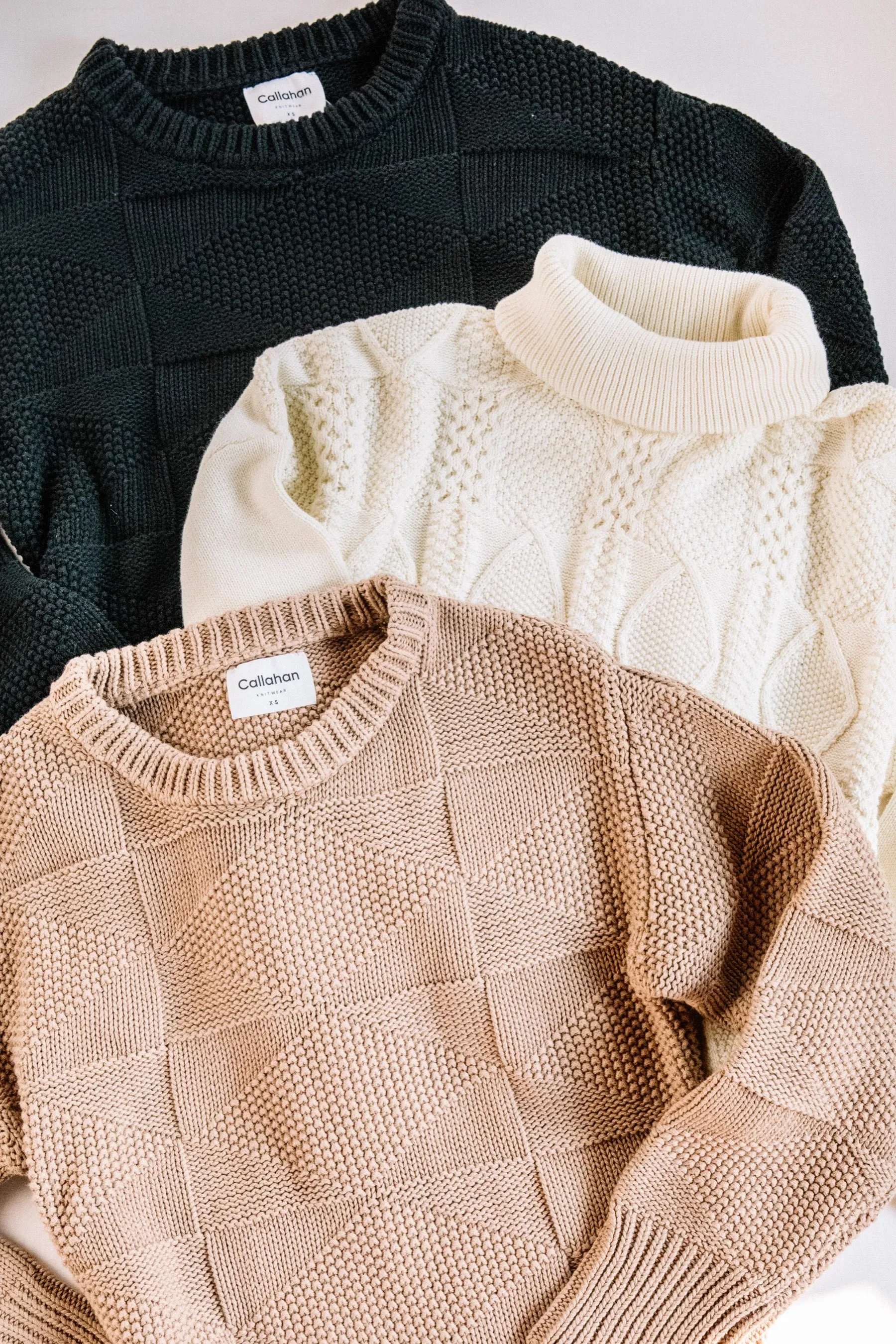 Camel Geometric Crewneck Sweater