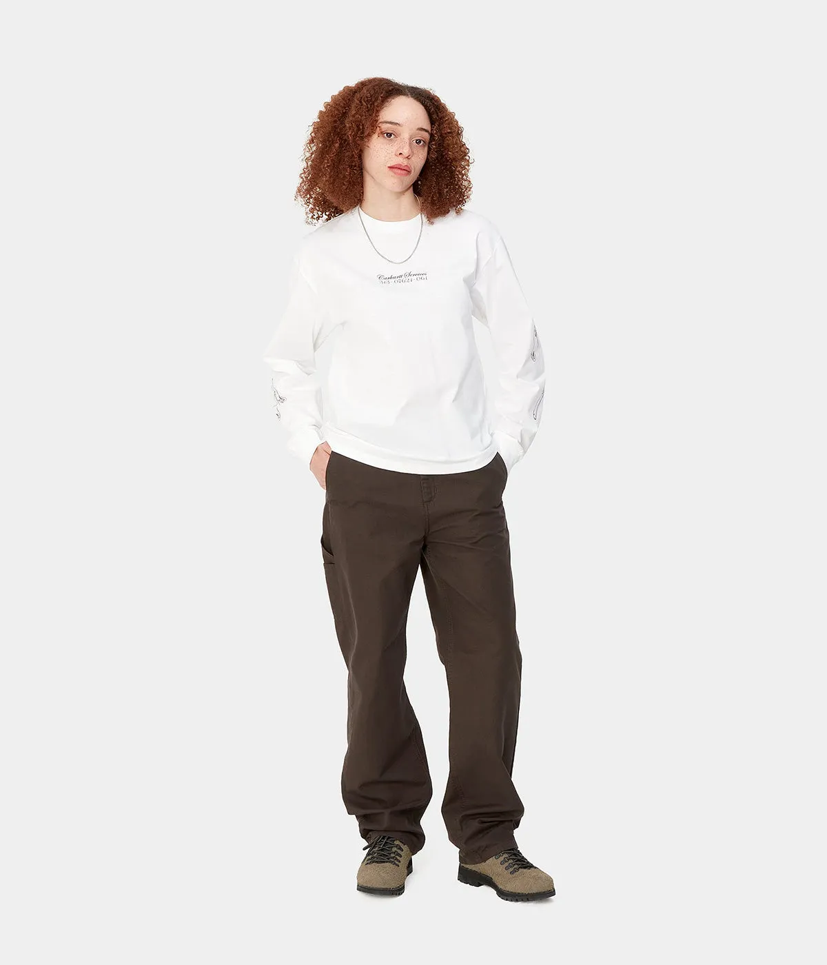 CARHARTT WIP WOMEN PIERCE PANT I032966 TOBACCO RINSED