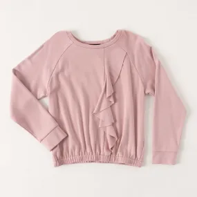 Cascading Ruffle Fleece Top