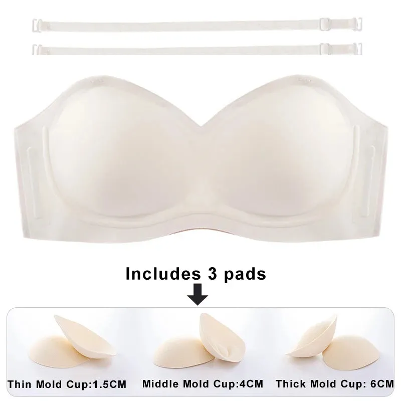 CINOON Sexy Seamless Women Bra Set Push Up Lingerie Strapless Underwear Set Thin/Middle/Thick Mold Cup Bra French Bralette Set