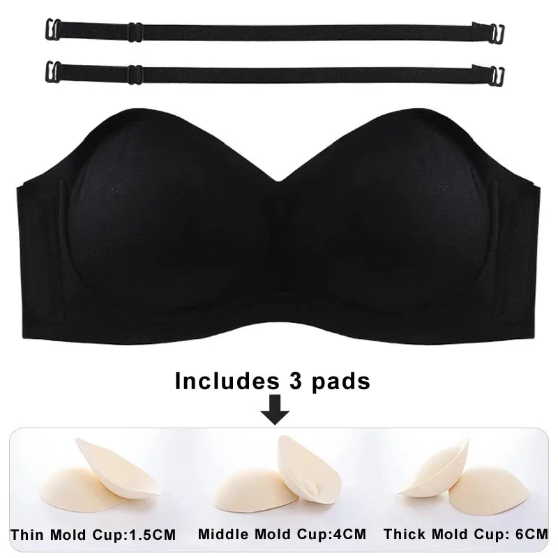 CINOON Sexy Seamless Women Bra Set Push Up Lingerie Strapless Underwear Set Thin/Middle/Thick Mold Cup Bra French Bralette Set