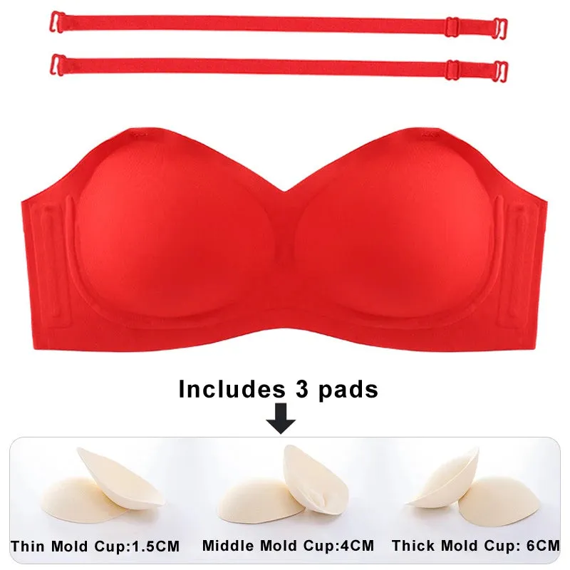 CINOON Sexy Seamless Women Bra Set Push Up Lingerie Strapless Underwear Set Thin/Middle/Thick Mold Cup Bra French Bralette Set