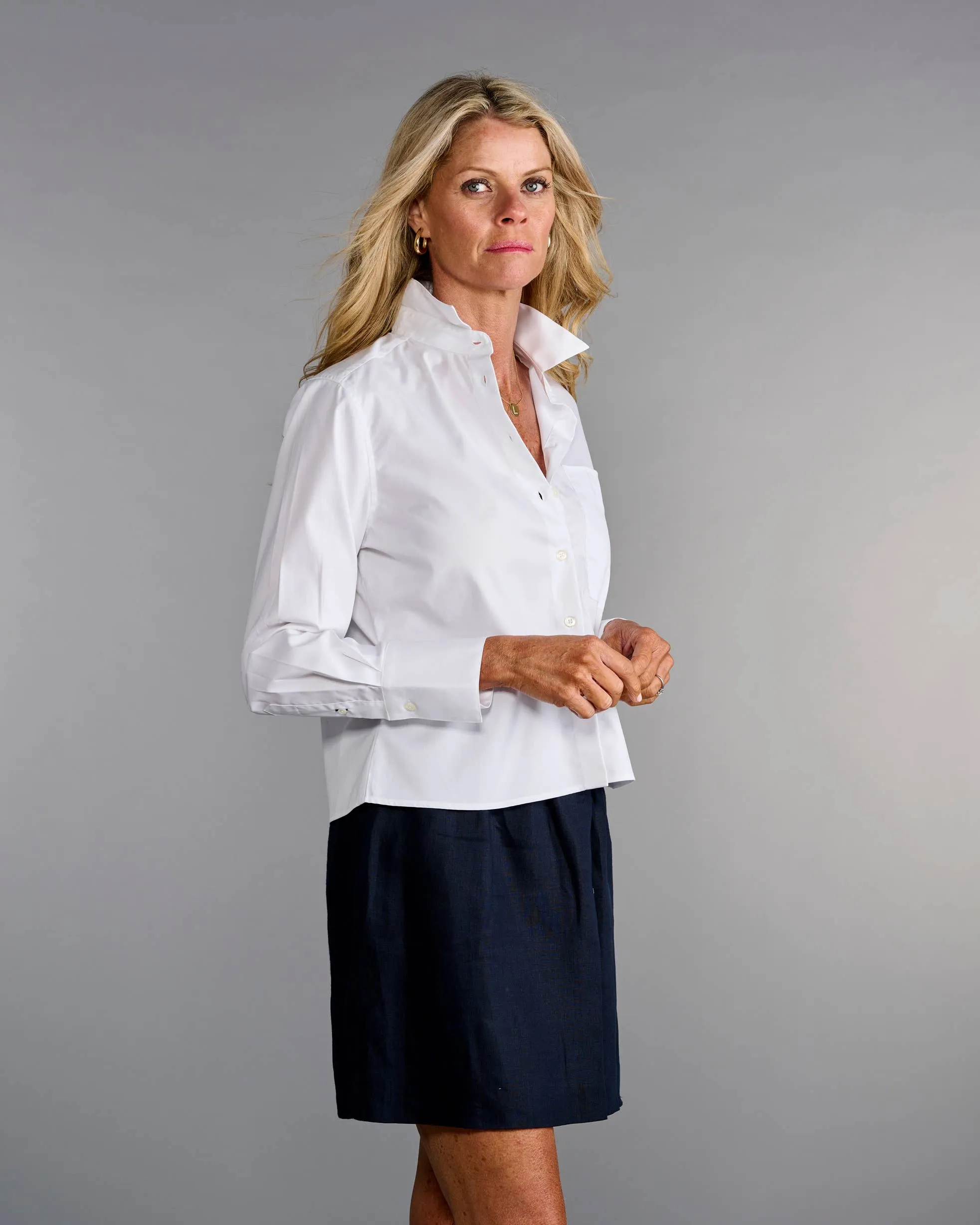 Claridge   King - The Crop in Crisp White: XS