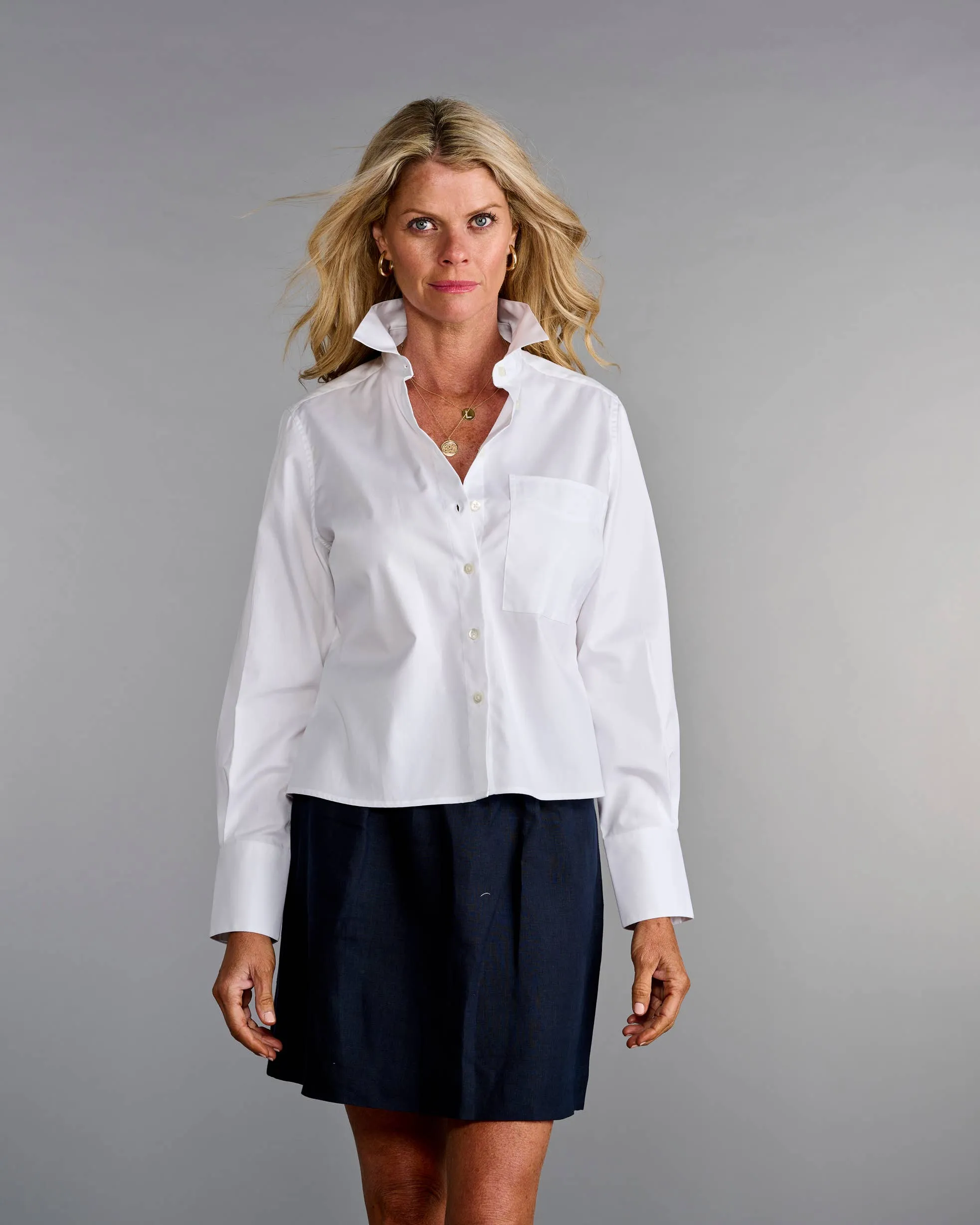 Claridge   King - The Crop in Crisp White: XS