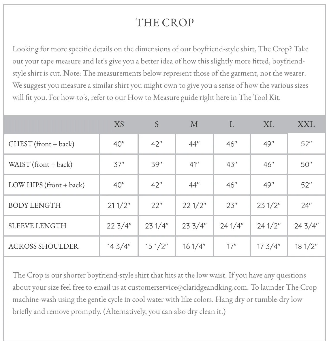 Claridge   King - The Crop in Crisp White: XS