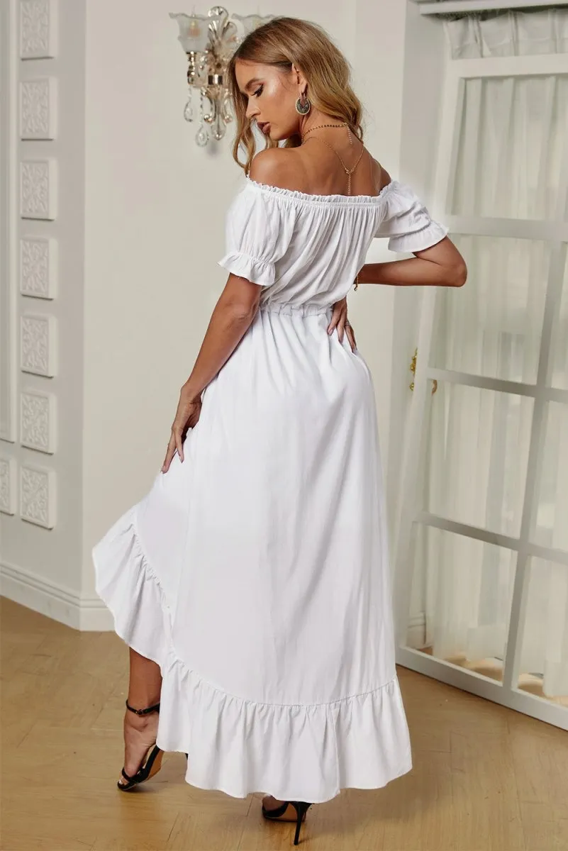 Cloud Chasing Casual High Low Dress Off Shoulder