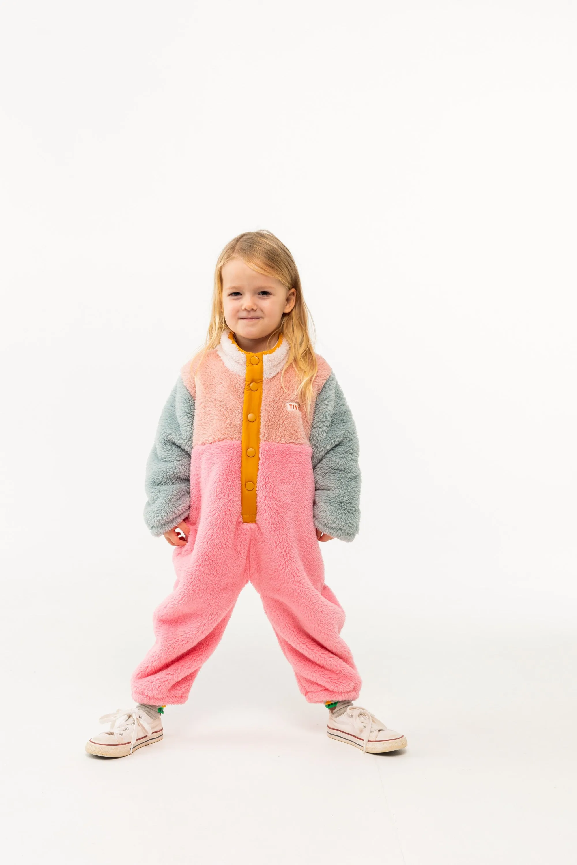 Color Block Polar Sherpa Jacket - Pink