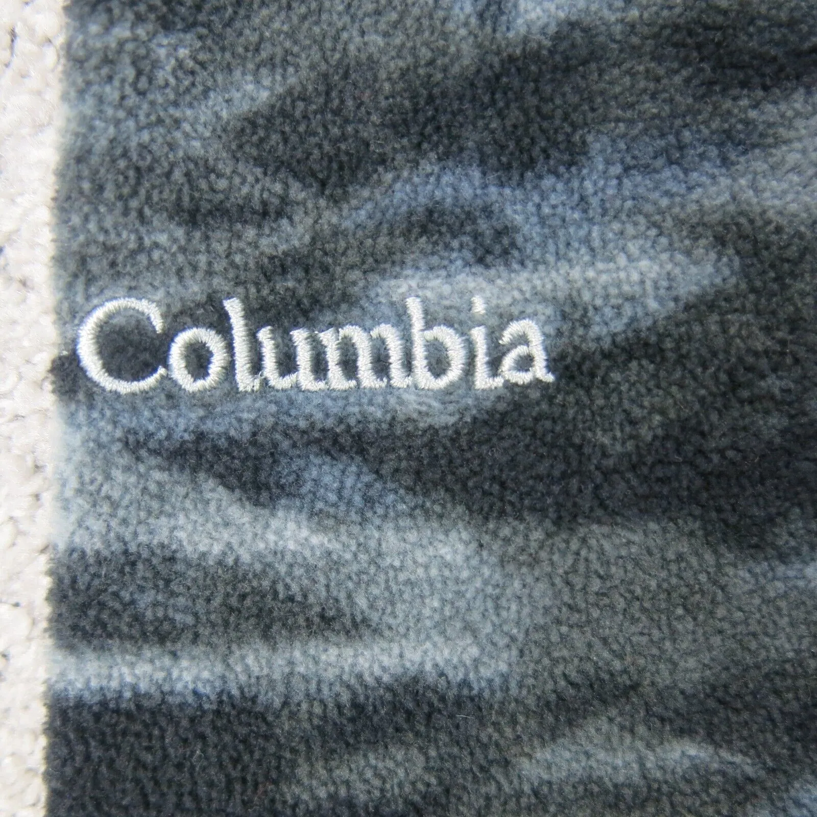 Columbia Women Fleece Jacket Long Sleeves High Neck Camouflage Black Size XL