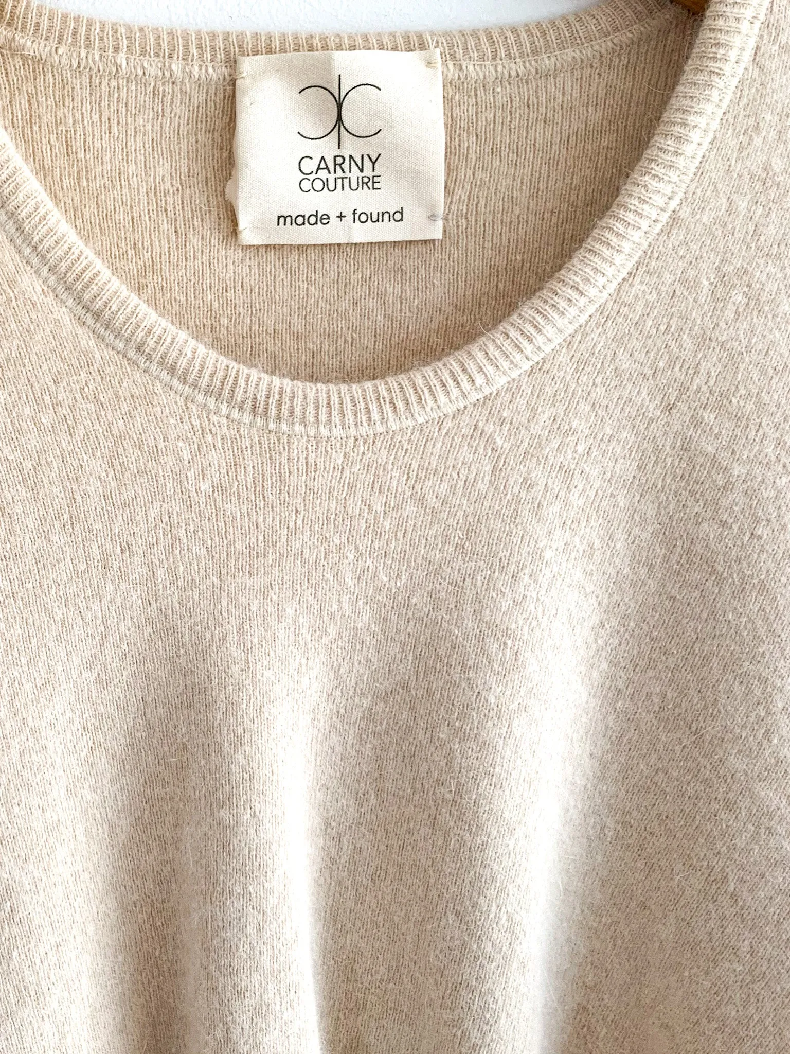 Cropped Angora Peach Fuzz Sweater
