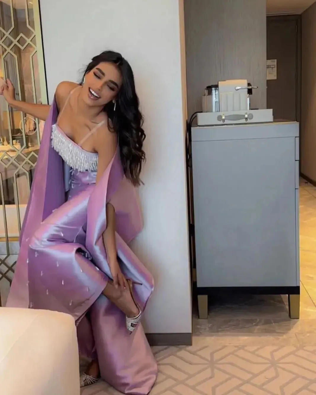 Crystal Lavender Mermaid Maxi Dress