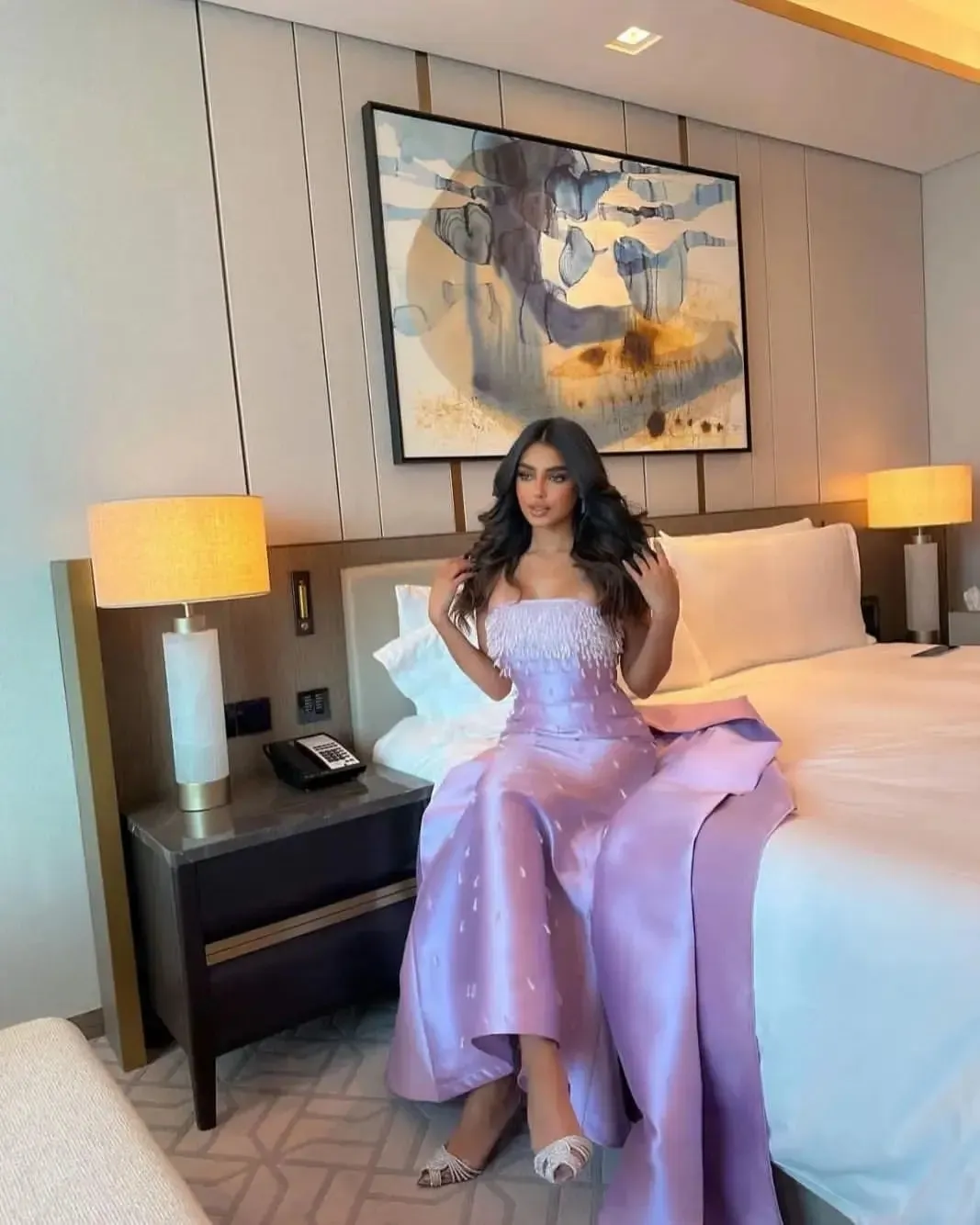 Crystal Lavender Mermaid Maxi Dress