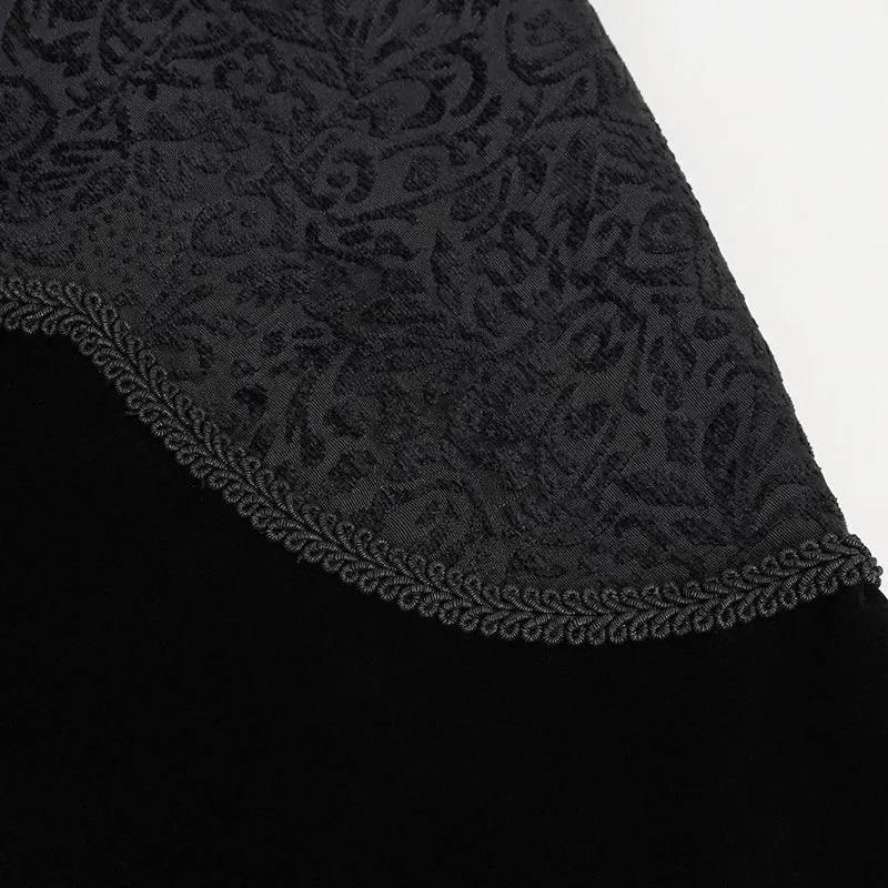 CT203 Gothic oversized shawl fur collar coat