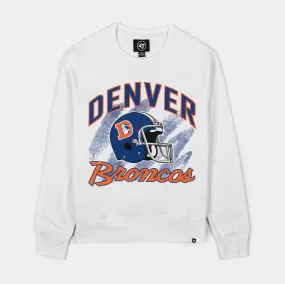 Denver Broncos Headline Mens Crewneck (White/Blue)