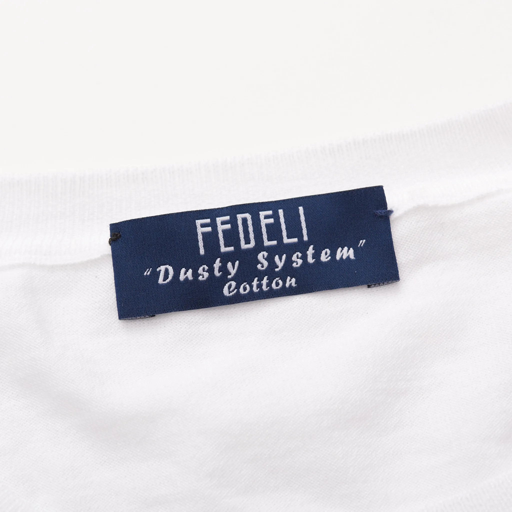 FEDELI White Supima Cotton Dusty System Crewneck Sweater 56 NEW US 2XL